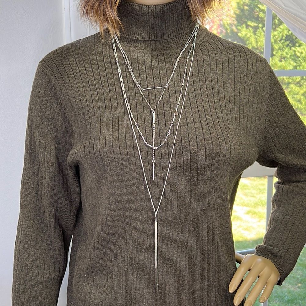 Four Tier Necklace Silver Tone